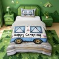 thumbnail image 1 of meiyoeat Cute Camping Twin Duvet Cover For Boys,Heart Camper Print Twin Bedding,Light Gray Reversible,2pcs,1 Duvet Cover and 1 Pillowcase, 1 of 6