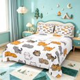 thumbnail image 1 of meiyoeat Cute Cat Cartoon Bed Sheets,Kitten Animal Print Full Size Sheets For Girls,4-Piece1 Flat Sheet, 1 Fitted Sheet and 2 Pillowcases, 1 of 6