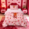 thumbnail image 1 of meiyoeat Cute Flowers Daisy Twin Comforter Sets,Strawberry Floral Theme Initial T Bedding Set For Girl,Pink Reversible,2pcs,1 Comforter and 1 Pillowcase, 1 of 7