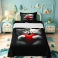 thumbnail image 1 of meiyoeat Cute Kitten Heart Twin Sheets,Cartoon Print Bedding,3 Pieces1 Flat Sheet, 1 Fitted Sheet and 1 Pillowcase, 1 of 6