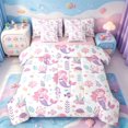 thumbnail image 1 of meiyoeat Cute Mermaid Print 7 Pieces Full Size Bedding Sets For Girls,Pink Cartoon Ocean Creatures Full Size Bed in a Bag,Pink Reversible, 1 of 7