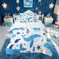 thumbnail image 1 of meiyoeat Cute Ocean Jellyfish Star Whale Twin Comforter Sets for Boys Girls, Kawaii Marine Wildlife Bedding Set, Blue White, Polkadot Reversible, 2-Piece, 1 Comforter and 1 Pillowcase, 1 of 5