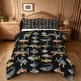 thumbnail image 1 of meiyoeat Cute Pike Fish Full Size Comforter Sets For Boys,Black Watercolor Print Bedding Comforter Set Kids,Black Reversible,3pcs, 1 of 7