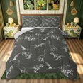 thumbnail image 1 of meiyoeat Dark Gray Hand Drawn Dinosaur Full Size Comforter Sets for Men Women Kids, Chalk Style Wildlife Bedding Comforter Set, Gray White, Grey Reversible, 3pcs, 1 Comforter and 2 Pillowcases, 1 of 6