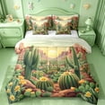 thumbnail image 1 of meiyoeat Desert Botanical Cactus 7 Pieces Full Size Bedding Sets For Kids,Rustic Western Cowgirl Farmhouse Full Size Bed in a Bag For Girls,Reversible, 1 of 7