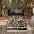 thumbnail image 1 of meiyoeat Dino Camo Zipper Comforter Set with Fitted Sheet and 2 Pillowcases for Boys, Dinosaur Print Zipper Bedding Set for Kids, Green, Black Reversible, 3 Pieces, 1 of 6