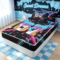 thumbnail image 1 of meiyoeat Dripping 67 Baseball Ice Cream Zipper Full Size Comforter Sets with Fitted Sheet and 2 Pillowcases for Boys, Crossed Bat Stars Sport Zipper Bedding Set, Black Reversible, 4-Piece, 1 of 7