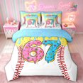 thumbnail image 1 of meiyoeat Dripping 67 Digital Print Twin Bedding for Girls, Donut Sprinkle Baseball Bedding Comforter Set, Star Reversible, 7 Pieces, 1 of 6