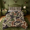 thumbnail image 1 of meiyoeat Duck Pattern Monogrammed P Full Size Comforter Sets For Boys,Camo Hunting Initial Print Bedding Comforter Set,Black Reversible,3pcs,1 Comforter and 2 Pillowcases, 1 of 7