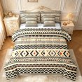 thumbnail image 1 of meiyoeat Earthy Aztec 7 Pieces Full Size Bedding Sets For Men Women,Rustic Tribal Full Size Bed in a Bag,Beige Black,Reversible, 1 of 7