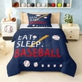 thumbnail image 1 of meiyoeat Eat Sleep Baseball Twin Comforter Setsfor Boys Teens, Sport Baseball Bedding Set, Navy Reversible 2pcs, 1 Comforter and 1 Pillowcase, 1 of 6