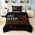 thumbnail image 1 of meiyoeat Eat Sleep Basketball Twin Comforter Setsfor Boys Teens,Sport Basketball Bedding Set, Black Reversible 2 Pieces, 1 Comforter and 1 Pillowcase, 1 of 6