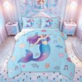 thumbnail image 1 of meiyoeat Fairy Sea Mermaid Princess King Size Comforter Sets for Boys Girls, Music Note Starfish Comforters King Size, Blue, Colorful Star Reversible, 3pcs, 1 Comforter and 2 Pillowcases, 1 of 6