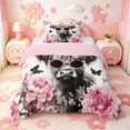 thumbnail image 1 of meiyoeat Farm Highland Cow Twin Comforter Sets,Countryside Floral Blossom Bedding Set,Pink Reversible,2-Piece,1 Comforter and 1 Pillowcase, 1 of 7