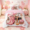 thumbnail image 1 of meiyoeat Fashion Cowgirl Hat Twin Comforter Sets,Western Print Bedding Set,Pink Reversible,2 Pieces,1 Comforter and 1 Pillowcase, 1 of 7