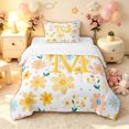 thumbnail image 1 of meiyoeat Floral Letter M Twin Comforter Sets for Girls, Spring Daisy Groovy Bedding Set for Bedroom, Multicolor, Reversible, 2pcs, 1 Comforter and 1 Pillowcase, 1 of 6