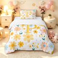 thumbnail image 1 of meiyoeat Floral Letter P Twin Comforter Sets for Girls, Spring Daisy Groovy Bedding Set for Bedroom, Multicolor, Reversible, 2pcs, 1 Comforter and 1 Pillowcase, 1 of 6