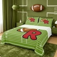 thumbnail image 1 of meiyoeat Football Ball Sports Full Size Sheets For Boys,Fashion R Alphabet Print Bed Sheets For Girls,4pcs, 1 of 5