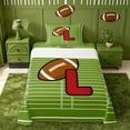 thumbnail image 1 of meiyoeat Footballs Ball Games Twin Sheet Sets For Boys,Cartoon Rugby Monogrammed L Print Bedding For Kids,3 Pieces, 1 of 6