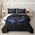 thumbnail image 1 of meiyoeat Galaxy Star Whale Twin Quilt Set for Boys Girls, Magic Starlight Celestial Animal Twin Coverlet Set, Dark Blue, 2pcs, 1 of 7