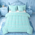 thumbnail image 1 of meiyoeat Geometric Plaid 7 Pieces Full Size Bedding Sets For Kids,Blue Classic Checkered Full Size Bed in a Bag For Boys,Reversible, 1 of 7