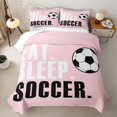 thumbnail image 1 of meiyoeat Girls Football Sports Quilt Full For Ball Lover,Kids Soccer Games Gaming Full Bedspread Sets,3pcs, 1 of 7