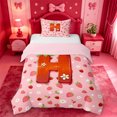 thumbnail image 1 of meiyoeat Girls Personalized Monogram Twin Duvet Cover,Strawberry Themed Initial Twin Bedding For Girl,Pink Reversible,2-Piece,1 Duvet Cover and 1 Pillowcase, 1 of 6
