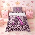thumbnail image 1 of meiyoeat Glitter Leopard Print Letter A Twin Sheet Sets, Girls Teens, Pink Sparkle Monogrammed Bedding, 3 Pieces, 1 Flat Sheet, 1 Fitted Sheet and 1 Pillowcase, 1 of 6