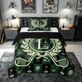 thumbnail image 1 of meiyoeat Golf Letter L Twin Comforter Sets for Men Women, Green Patchwork Buffalo Bedding Set, Black Reversible, 2pcs, 1 Comforter and 1 Pillowcase, 1 of 6