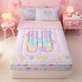 thumbnail image 1 of meiyoeat Gradient Personalized Monogram Zipper Twin Comforter Sets with Fitted Sheet and 2 Pillowcases,Balloon Rainbow Alphabet Initial Art Zipper Bedding Set For Girl,Pink Reversible,4 Pieces, 1 of 7