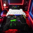 thumbnail image 1 of meiyoeat Graffiti Splash Game Controller Twin Bedding for Boys Teens Gamers, Colorful Graffiti Gaming Console Duvet Cover Set, Gamepad Reversible 2pcs, 1 Duvet Cover and 1 Pillowcase, 1 of 7