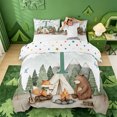 thumbnail image 1 of meiyoeat Green Monogram T Bedding For Boys,Happy Camping Outdoor Adventure Duvet Cover Full,Polkadot Reversible,3pcs,1 Duvet Cover and 2 Pillowcases, 1 of 6