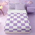 thumbnail image 1 of meiyoeat Green Plaid Print Zipper Twin Comforter Sets with Fitted Sheet and 2 Pillowcases,Modern Geometric Checkered Zipper Bedding Set,Reversible,4 Pieces, 1 of 7