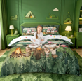 thumbnail image 1 of meiyoeat Happy Camping Bedding,Girls,Cute Gnome Camper Print Duvet Cover Full For Girl,Polkadot Reversible,3-Piece,1 Duvet Cover and 2 Pillowcases, 1 of 6