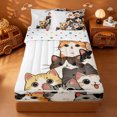 thumbnail image 1 of meiyoeat Hello Cat Zipper Twin Comforter Sets with Fitted Sheet and 2 Pillowcases,Cute Print Zipper Bedding Set For Girl,Reversible,4-Piece, 1 of 7