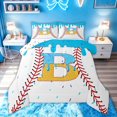 thumbnail image 1 of meiyoeat Ice Cream Baseball Full Size Comforter Sets for Girls, Blue Yellow Drip Monogrammed B Bedding Comforter Set, Polkadot Reversible, 3 Pieces, 1 Comforter and 2 Pillowcases, 1 of 6