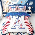 thumbnail image 1 of meiyoeat Ice Cream Drip Monogram A 7-Piece Twin Bedding,Abstract Baseball Print Bedding Comforter Set For Boys,Reversible, 1 of 7