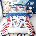 thumbnail image 1 of meiyoeat Ice Cream Drip Monogram M 7 Pieces Full Size Bedding Sets,Abstract Baseball Print Full Size Bed in a Bag For Boys,Reversible, 1 of 7