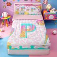 thumbnail image 1 of meiyoeat Ice Cream Initial P Alphabet Zipper Twin Comforter Sets with Fitted Sheet and 2 Pillowcases,Watercolor Baseball Pink Leopard Animal Print Zipper Bedding Set,Pink Reversible,4 Pieces, 1 of 7