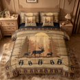 thumbnail image 1 of meiyoeat Jungle Animal Deer 7-Piece King Bedding For Boys,Rustic Farmhouse Cabin King Bed in a Bag For Kids,Black Reversible, 1 of 7