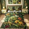 thumbnail image 1 of meiyoeat Jungle Flower Lizard Full Size Bedding Sets for Boys Girls Kids, Tropical Rainforest Wildlife Full Size Bed in a Bag, Green, Grey Reversible, 7-Piece, 1 of 5
