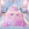 thumbnail image 1 of meiyoeat Kawaii Axolotl Letter S Twin Comforter Sets for Boys Girls, Galaxy Animal Bedding Set, Pink Purple, Pink Reversible, 2-Piece, 1 Comforter and 1 Pillowcase, 1 of 6