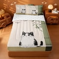 thumbnail image 1 of meiyoeat Kawaii Cat Zipper Twin Comforter Sets with Fitted Sheet and 2 Pillowcases,Minimal Kitten Print Zipper Bedding Set For Girl,Reversible,4-Piece, 1 of 7