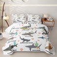 thumbnail image 1 of meiyoeat Kawaii Shark Twin Quilt Set For Kids,Colorful Ocean Animal Theme Twin Coverlet Set For Boys,2pcs, 1 of 7