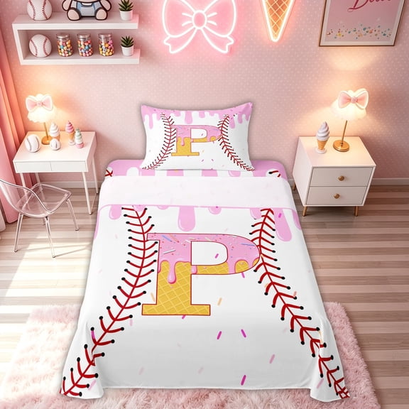 meiyoeat Leopard Print Letter A Twin Sheets for Girls, Bow Diamond Bedding, Brown Black, 3pcs, 1 Flat Sheet, 1 Fitted Sheet and 2 Pillowcases