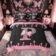thumbnail image 1 of meiyoeat Leopard Print Letter P Full Size Bedding Sets for Girls Kids, Bow Initial Full Size Bed in a Bag for Bedroom, Pink, Black Reversible, 7pcs, 1 of 6