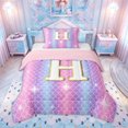 thumbnail image 1 of meiyoeat Mermaid Letter Twin Comforter Sets for Girls, Glitter Scale Print Bedding Set for Bedroom, Iridescent, Pink Reversible, 2 Pieces, 1 Comforter and 1 Pillowcase, 1 of 6