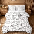 thumbnail image 1 of meiyoeat Minimal Fish Sketch 7 Pieces Full Size Bedding Sets For Kids,Wild Pike Full Size Bed in a Bag For Boys,Reversible, 1 of 7