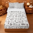 thumbnail image 1 of meiyoeat Minimal Fish Sketch Zipper Twin Comforter Sets with Fitted Sheet and 2 Pillowcases For Kids,Wild Pike Zipper Bedding Set For Boys,Reversible,4 Pieces, 1 of 7