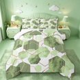 thumbnail image 1 of meiyoeat Minimalist Geometric Hexagon Queen Comforter Set For Girls,Modern Aesthetic Art Comforter Sets Queen For Adults,Reversible,3-Piece, 1 of 7